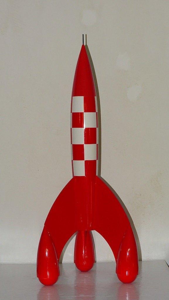 Kuifje-raket Aroutcheff 67 cm met pellet, Verzamelen, Stripfiguren, Zo goed als nieuw, Beeldje of Figuurtje, Kuifje, Ophalen