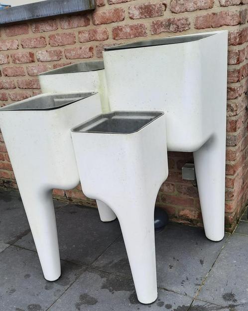 Jardinière Design XL blanc, Tuin en Terras, Bloembakken en Plantenbakken, Gebruikt, Kunststof, Binnen, Balkon, Tuin, 60 cm of meer