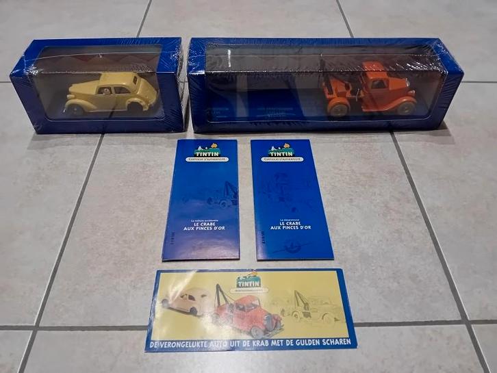 Kuifje auto nr 23 De beschadigde wagen + nr 24 De takelwagen, Verzamelen, Stripfiguren, Nieuw, Overige typen, Kuifje, Ophalen of Verzenden