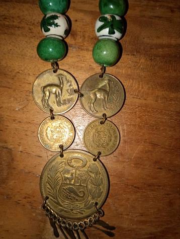 Collier à pièces, Enlèvement ou Envoi, Vert, Utilisé, Autres matériaux