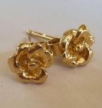 18 Karaat Gouden Stekers Bloemen 750 Goud Oorbellen 18k, Handtassen en Accessoires, Oorbellen, Ophalen of Verzenden, Zo goed als nieuw