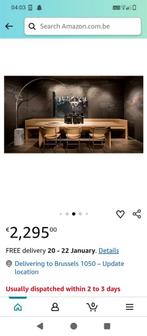 Booglamp met massief marmeren voet 75 kg en spiegelkap, Ophalen of Verzenden