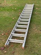 Zware professionele dubbele aluminium ladder, Doe-het-zelf en Bouw, Ladders en Trappen, Ophalen, Gebruikt, Ladder, Opvouwbaar of Inschuifbaar