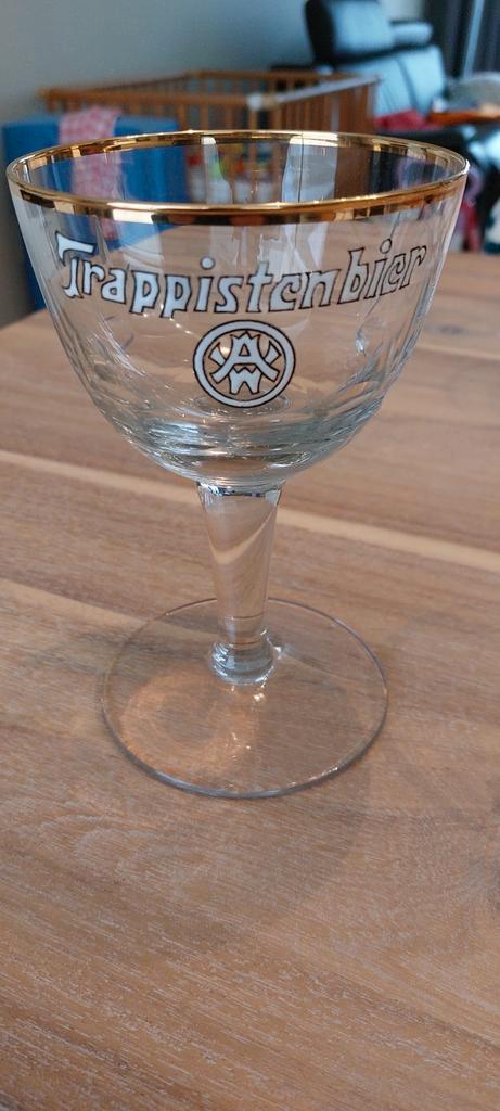Oud Email Westmalle glas . 1940 - 50, Verzamelen, Biermerken, Zo goed als nieuw, Glas of Glazen, Ophalen of Verzenden