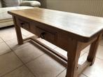 Massief eiken salontafel met 2 lades, Huis en Inrichting, 50 tot 100 cm, Minder dan 50 cm, 100 tot 150 cm, Gebruikt