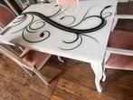 Tafel en 4 stoelen, Ophalen, Glas, 200 cm of meer, 50 tot 100 cm