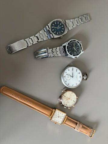 Lot vintage uurwerken van gekende merken