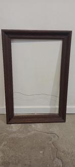 Cadre ancien en bois mouluré brun foncé, 49x72/37x60, Enlèvement, Utilisé, Bois, Moins de 50 cm