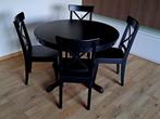 Eettafel met 4 bijbehorende stoelen, Huis en Inrichting, Tafels | Eettafels, Ophalen, Gebruikt, 100 tot 150 cm, Vijf personen of meer