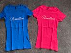 2 T-shirts Benetton maat XSmall, Benetton, Ophalen of Verzenden, Zo goed als nieuw, Roze