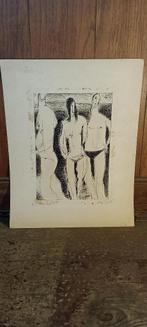 Dessin original nus signé Serge Montegnies, 34x44, n535, Hobby en Vrije tijd, Ophalen, Gebruikt, Overige typen