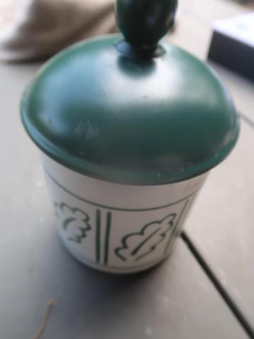 vintage retro pot met deksel voorraadpot beschikbaar voor biedingen