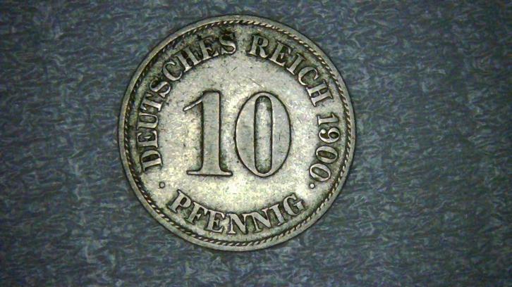 10 pfennig 1900 J - Wilhelm II, Duitsland, Postzegels en Munten, Munten | Europa | Niet-Euromunten, Duitsland, Ophalen of Verzenden