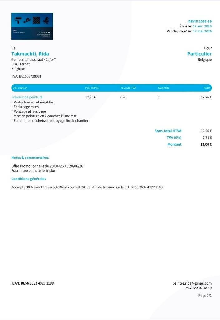 Peintre en bâtiment, Enlèvement