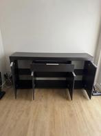 Buffet / Enfilade Design Noir + Miroir assorti, Maison & Meubles, Accessoires pour la Maison | Miroirs, 125 cm ou plus, Moins de 100 cm