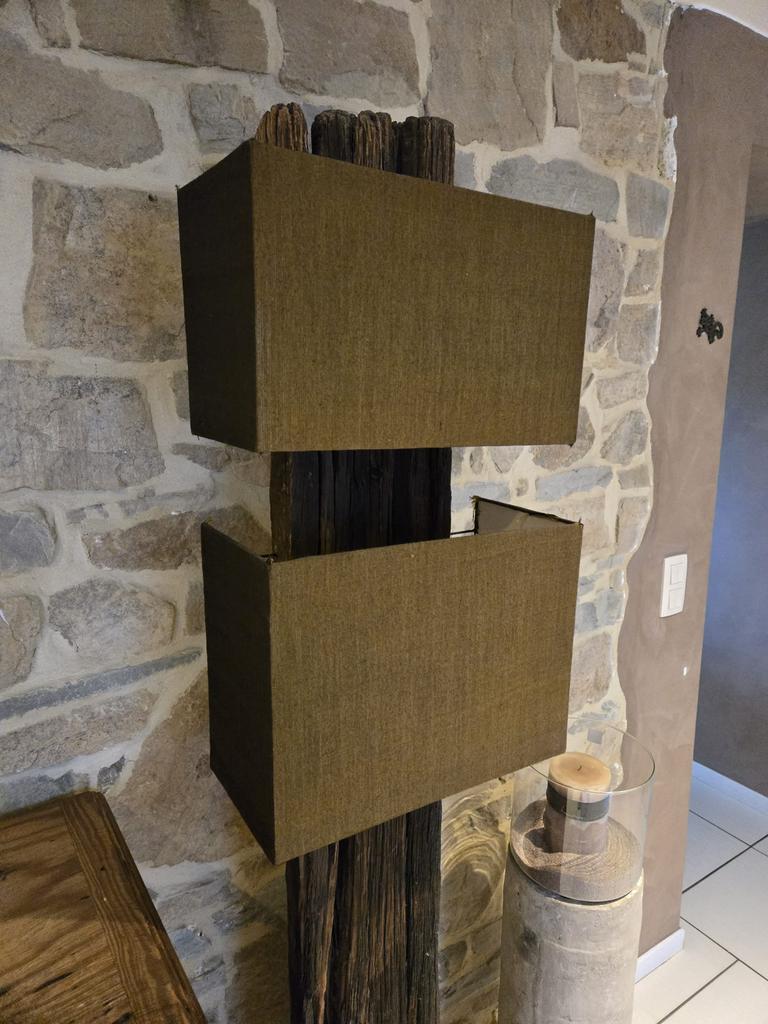 Lampe sur pied abat-jour, Brun, Enlèvement, Rectangulaire, Utilisé