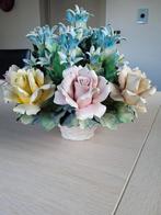 vintage porceleine bloemen in vaas Made in Italy, Enlèvement ou Envoi