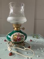 Vintage tafellamp geglazuurd porselein -froste glass, Antiek en Kunst, Ophalen