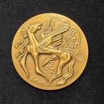 Médaille d'art Harry Elstrom Pegasos Belgique bronze rare, Enlèvement ou Envoi, Bronze