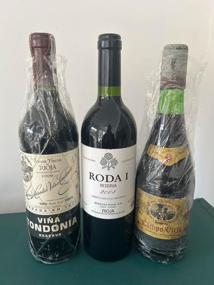 Lot Vins Rouge Rioja - Campo Viejo 1964, Roda I & Tondonia, Collections, Vins, Comme neuf, Vin rouge, Espagne, Pleine, Enlèvement
