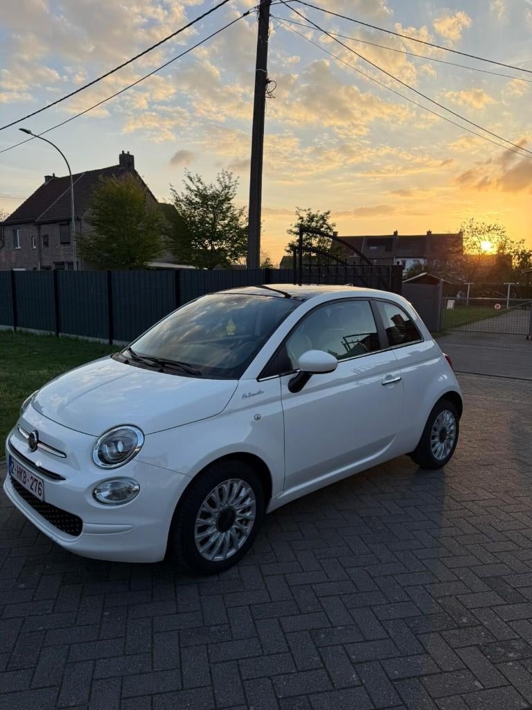 Fiat 500 Hybride benzine te koop, Auto's, Fiat, Voorwielaandrijving, Lichtsensor, Euro 6, Leder en Stof