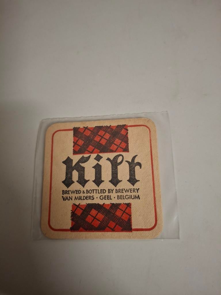 Oud bierviltje kilt van milders geel, Verzamelen, Biermerken, Ophalen of Verzenden