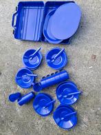 Vintage blauwe picknick set in koffertje, Ophalen of Verzenden, Zo goed als nieuw