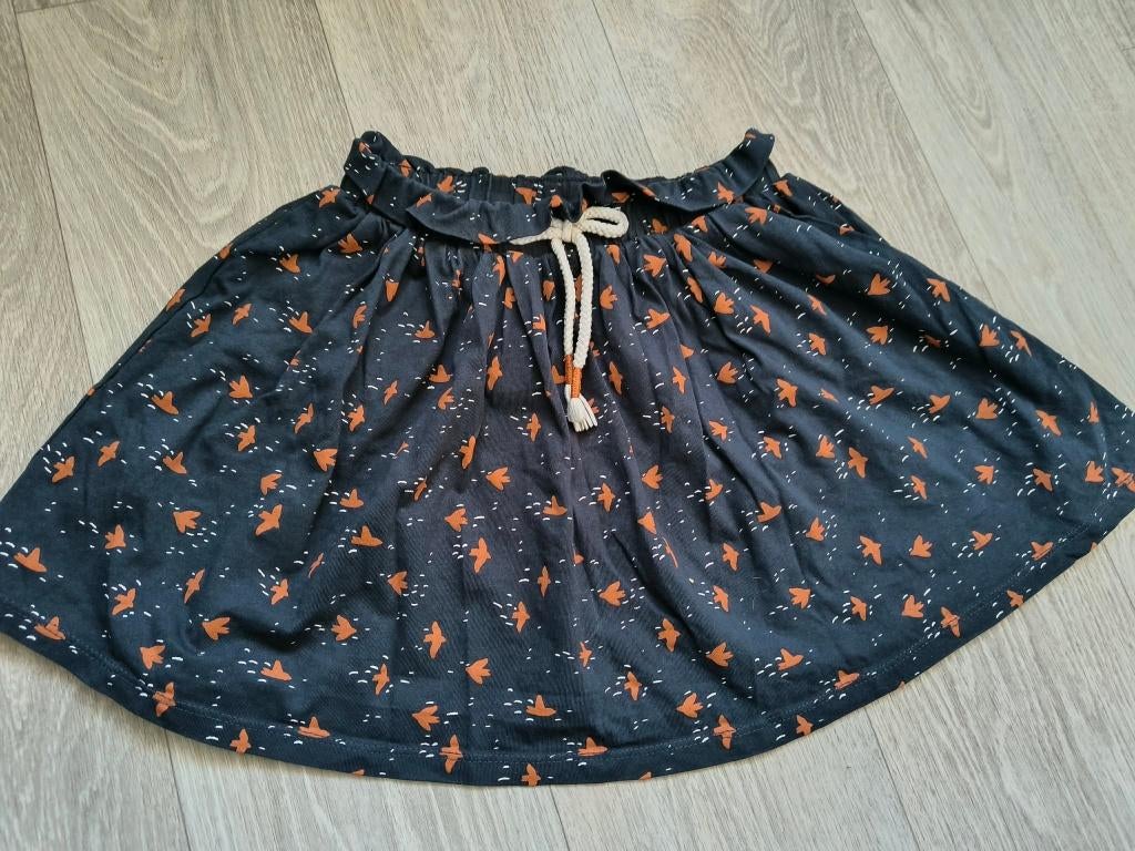 Blauwe rok met vogelprint Besties/JBC 134, Meisje, Zo goed als nieuw, Jurk of Rok, Besties JBC