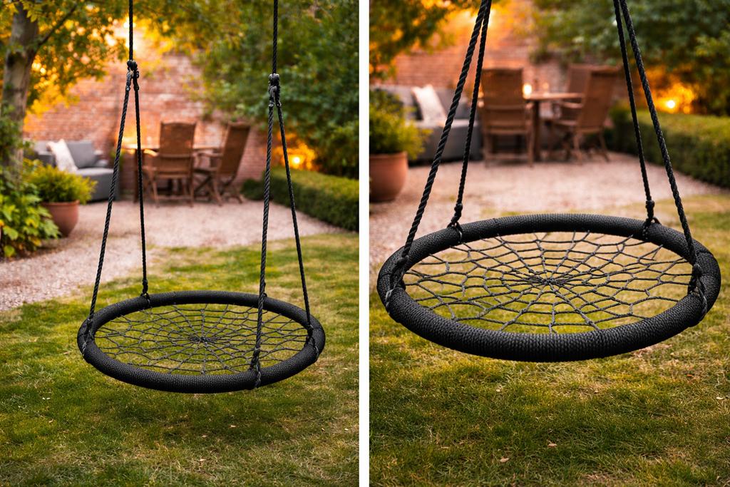 Stevige ronde schommel (nestschommel), Ophalen, Zo goed als nieuw, Schommel