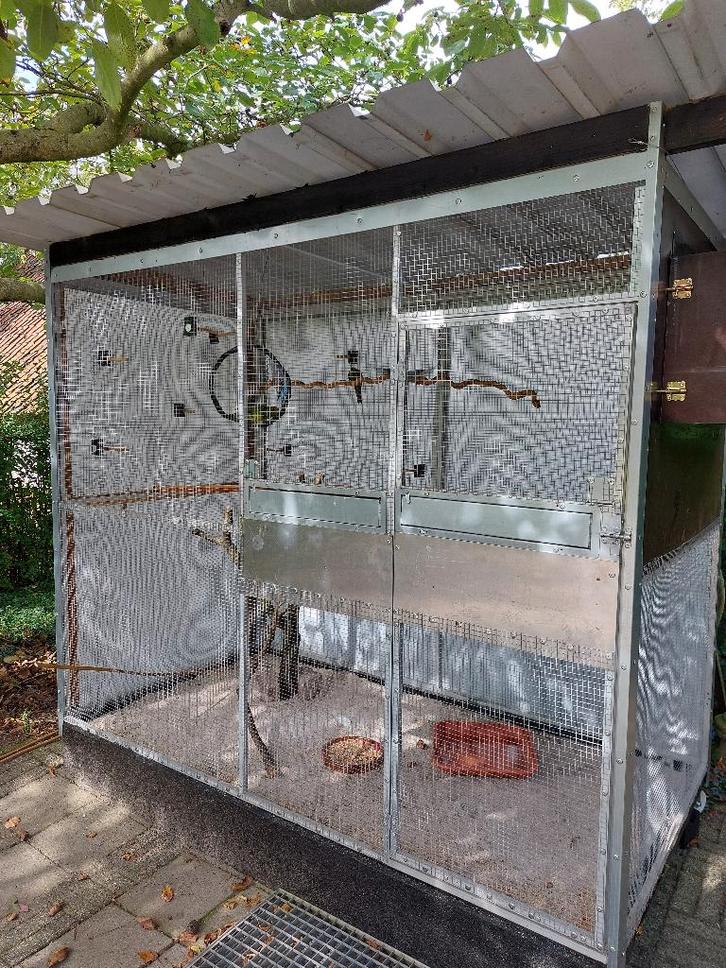 volière, Dieren en Toebehoren, Vogels | Hokken en Kooien, Zo goed als nieuw, Volière, Aluminium, Ophalen