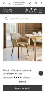 Confortable fauteuil de table neuf, Huis en Inrichting, Ophalen, Minder dan 75 cm, Nieuw, Stof