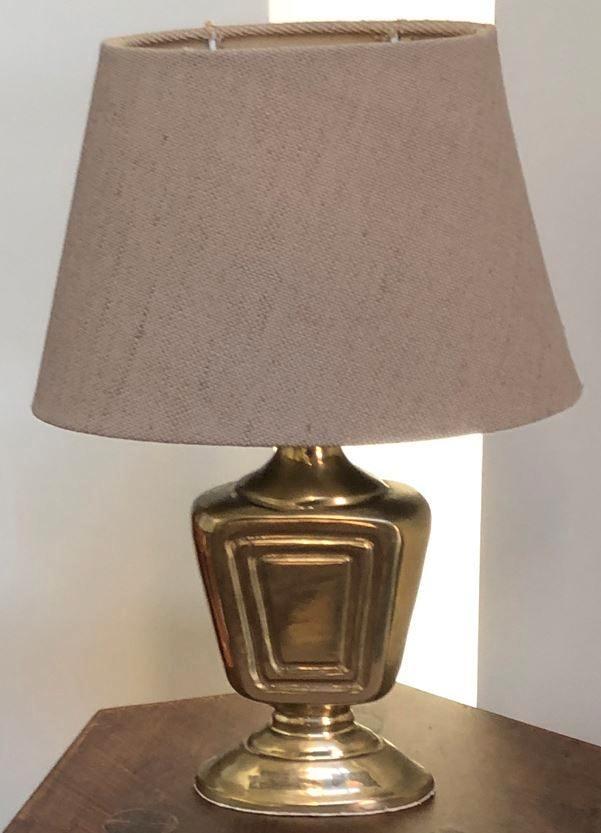 Leeslamp massief geel-koper tafellamp bureau + lamp, Huis en Inrichting, Lampen | Tafellampen, Minder dan 50 cm, Glas, Metaal