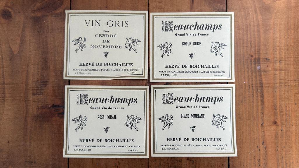 Set complet d'étiquettes de vin - Hervé de Boichailles, Collections, Enlèvement ou Envoi, Comme neuf, Autres types