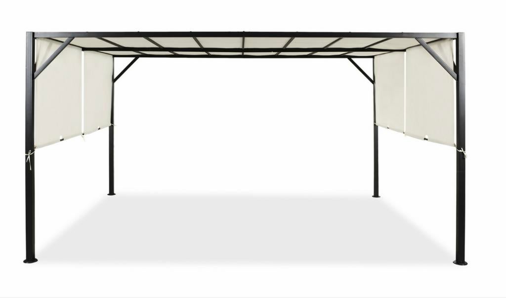 Metalen terraspergola Santorini 3 x 4m crème Garden Point, Jardin & Terrasse, Verrières, Enlèvement, Neuf, Pavillon de jardin