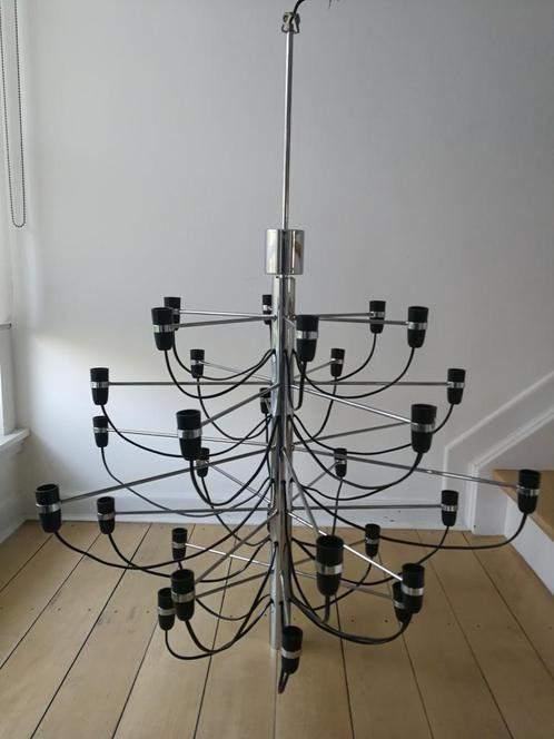 Lustre vintage 30 feux style Sarfatti, Maison & Meubles, Lampes | Suspensions, Enlèvement, Utilisé, Métal