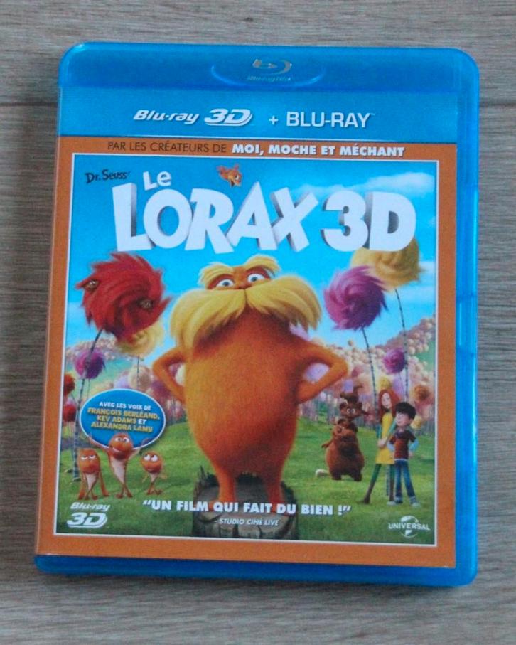 2 DVD Blu Ray Bluray + 3D Le Lorax The Lorax  2012, Cd's en Dvd's, Blu-ray, Zo goed als nieuw, Tekenfilms en Animatie, 3D, Verzenden