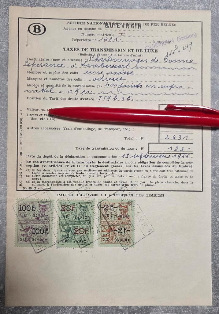 Spoorweg+Quievrain+Luxetax+Charbonnages+Lambusart, Verzamelen, Spoorwegen en Tram, Zo goed als nieuw, Trein, Overige typen, Ophalen