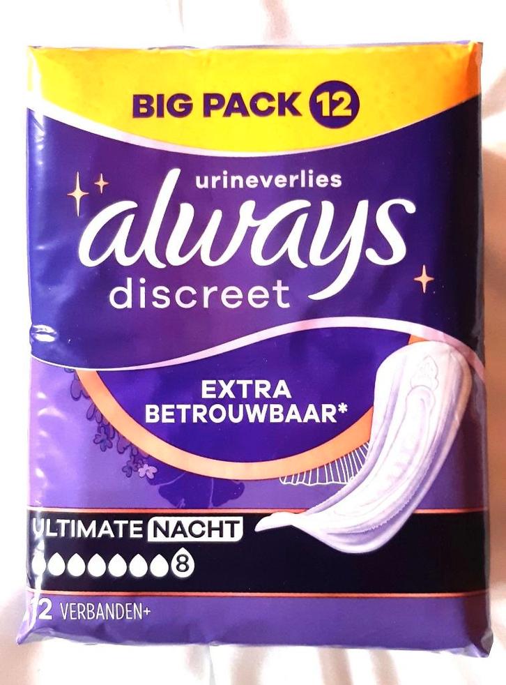 16 x Always discreet ultimate nacht verbanden (12 stuks), Divers, Matériel Infirmier, Neuf, Enlèvement