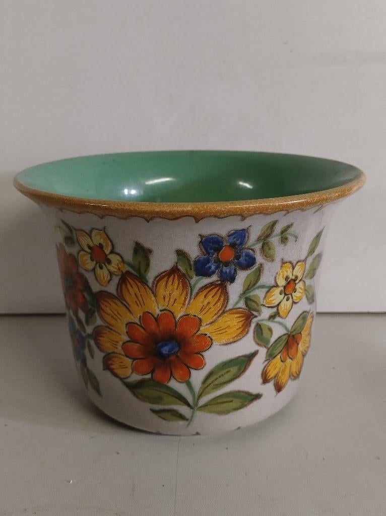 Bloempot in porselein - Gouda Holland, Ophalen of Verzenden