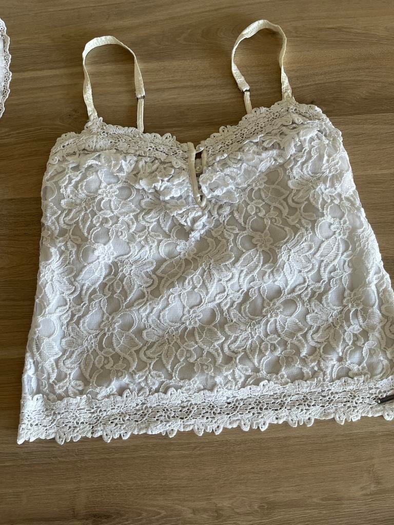 Wit topje spaghettibandjes Abercrombie maat M, Kleding | Dames, Topjes, Ophalen of Verzenden, Zo goed als nieuw, Maat 38/40 (M)
