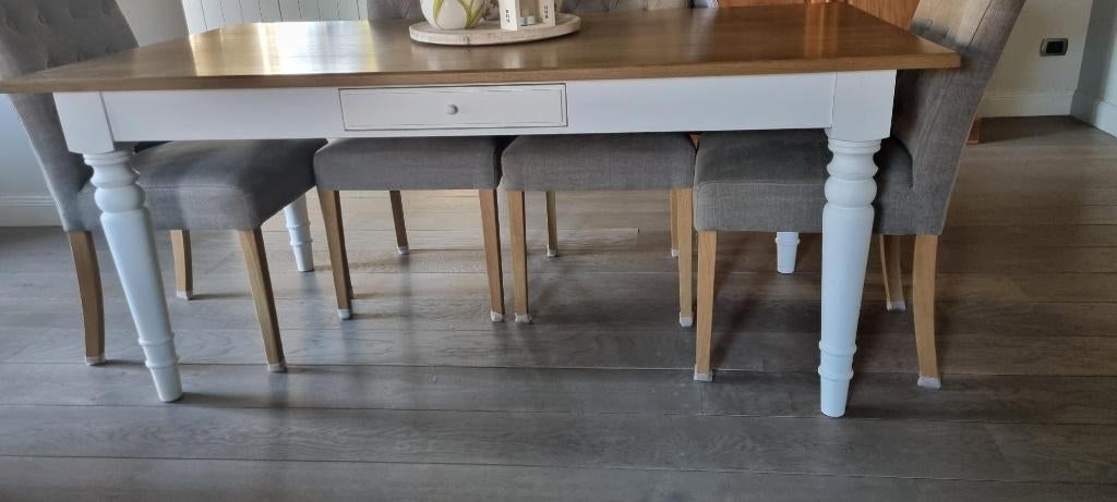 eetkamertafel - eik, Huis en Inrichting, Tafels | Eettafels, Ophalen, Gebruikt, Eikenhout, 50 tot 100 cm