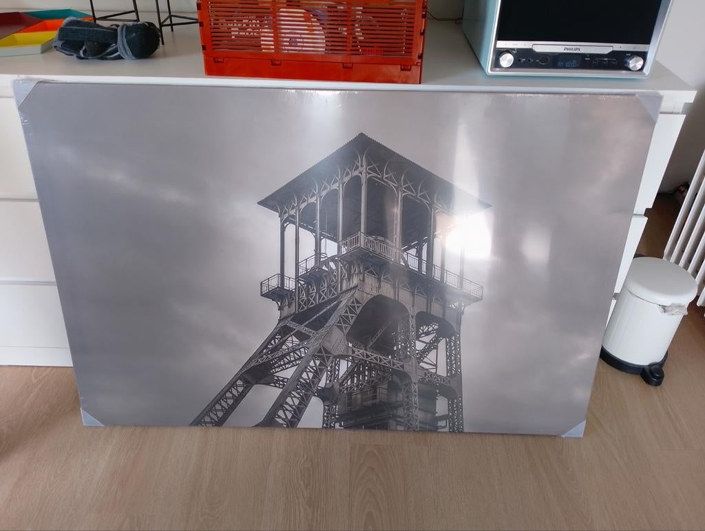 Schilderij mijnschacht, Antiek en Kunst, Ophalen