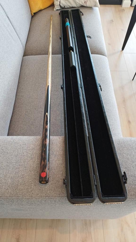Ton Praram Phantom 1919 snooker cue 2x Extension en koffer, Sport en Fitness, Biljarten en Poolen, Zo goed als nieuw, Keu of Ballen