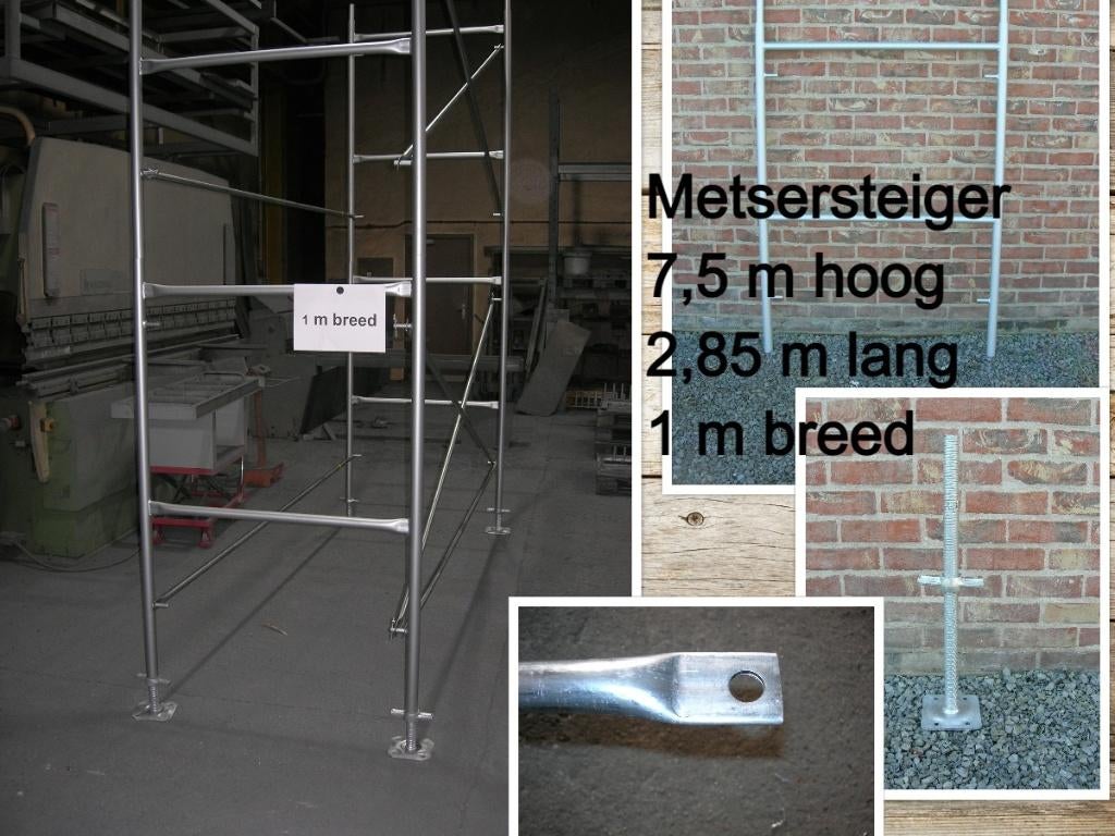 metsersteiger 7,5 m hoog x 2,85 m lang x 1 m B - stellingen, Ophalen, Nieuw