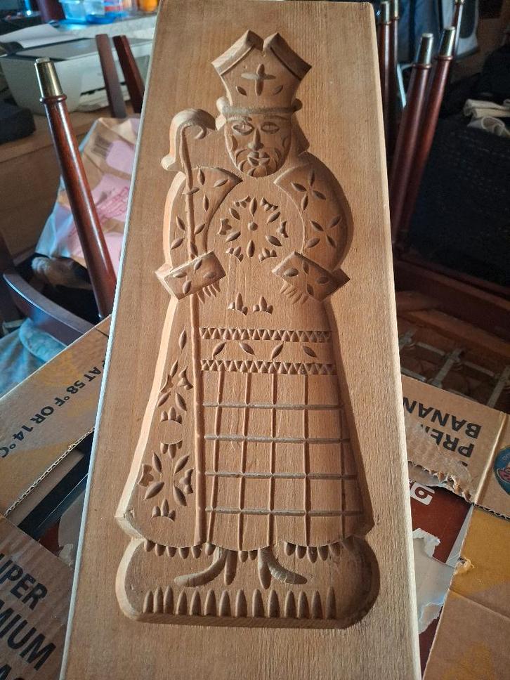 Antieke / vintage houten speculaasplank Sinterklaas, Antiek en Kunst, Antiek | Keukengerei, Ophalen
