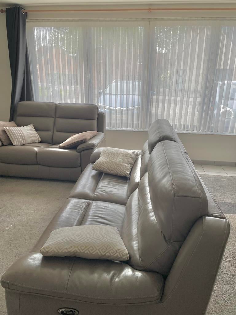 Sièges : cuir,canapé, canapé, 3 places, 2 places, comme neuf, Enlèvement, Comme neuf, Cuir