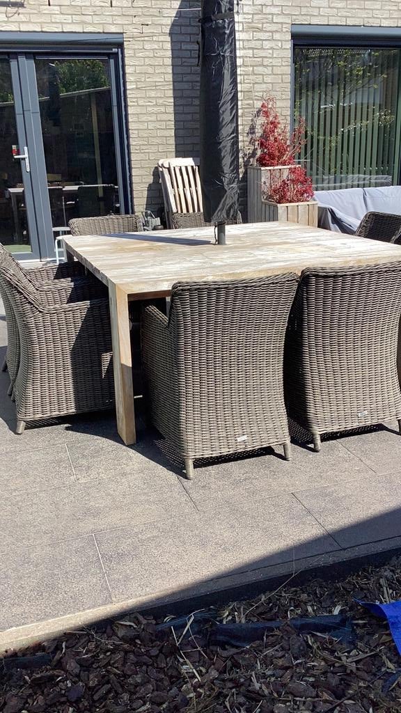 Tuinstoelen 8 stuks Gereserveerd, Tuin en Terras, Ophalen, Gebruikt, 8 zitplaatsen, Wicker