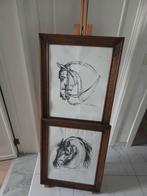 Bel ensemble d'études équestres anciennes dans des cadres en, Enlèvement ou Envoi