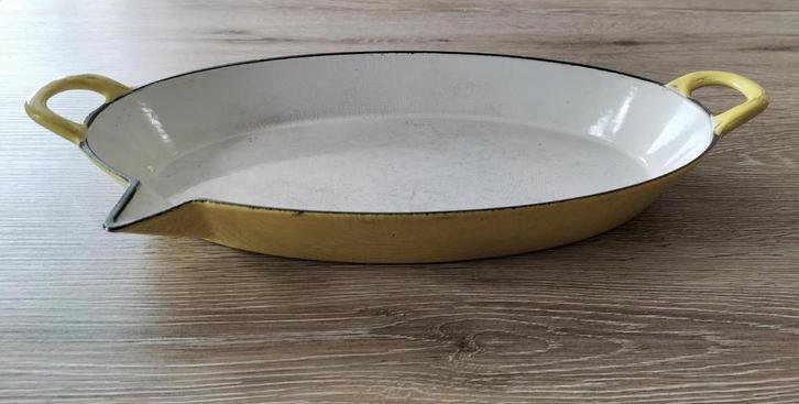 geëmailleerde gietijzeren ovenschaal, Huis en Inrichting, Keuken | Potten en Pannen, Gebruikt, Koekenpan of Braadpan, Gietijzer