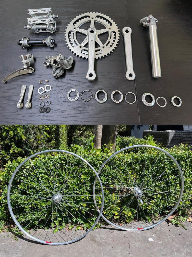 Campagnolo Nuovo Gran Sport groep compleet met wielen, Gebruikt, Staal, Ophalen of Verzenden, Racefiets